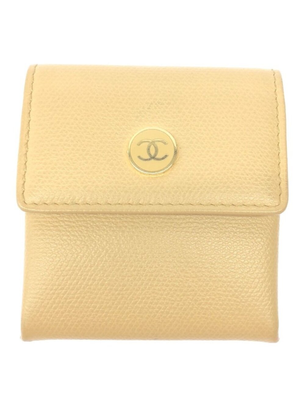 Chanel CC Logo Coin Purse Beige